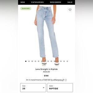 Agolde Lana Straight in Riptide Jeans